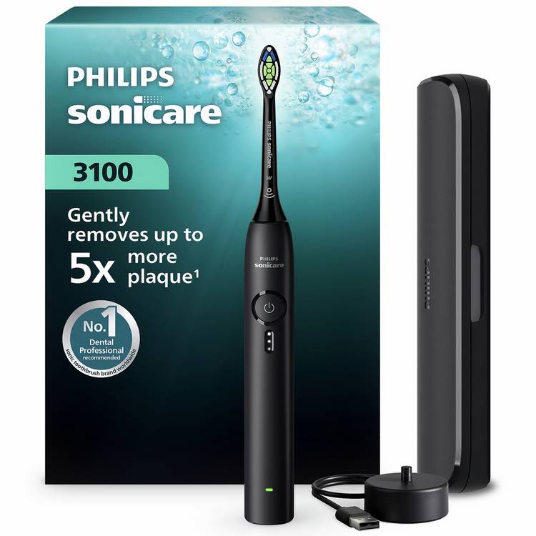 Philips Sonicare 3000 electric toothbrush in black (British brand)
