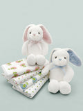 Babyblooms personalised bunny with muslin wrap gift set, UK version
