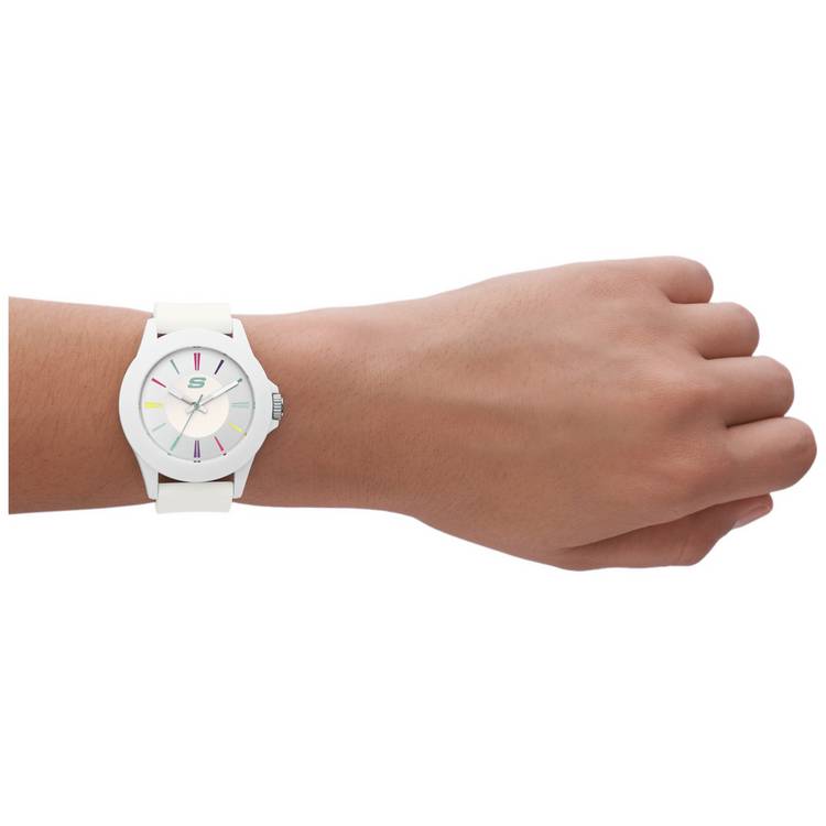 Skechers Rosencrans watch white silicone strap, UK version
