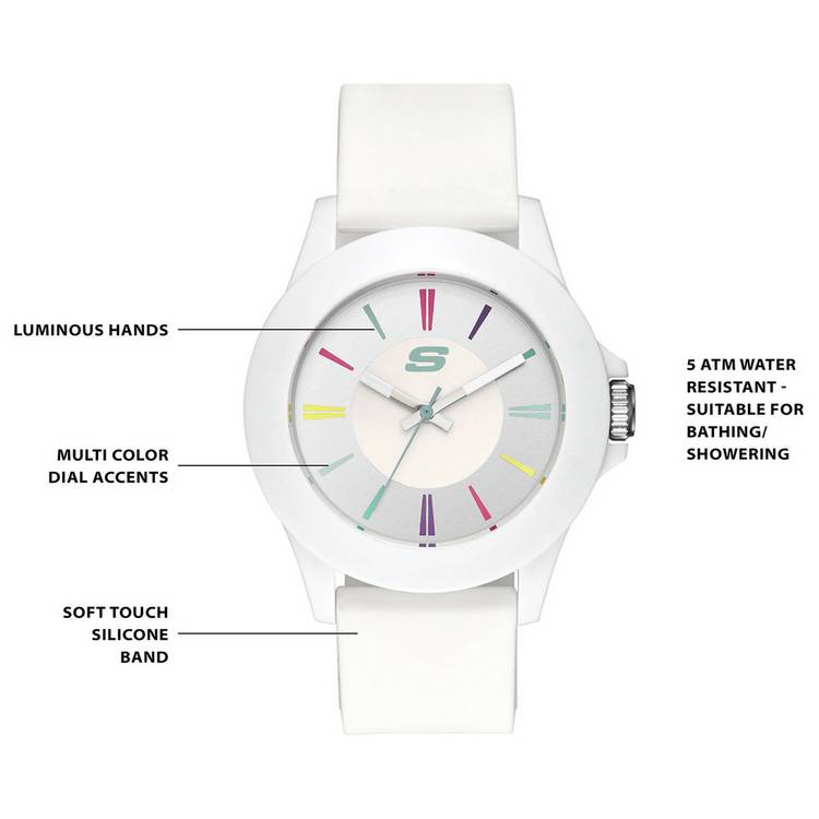 Skechers Rosencrans watch white silicone strap, UK version