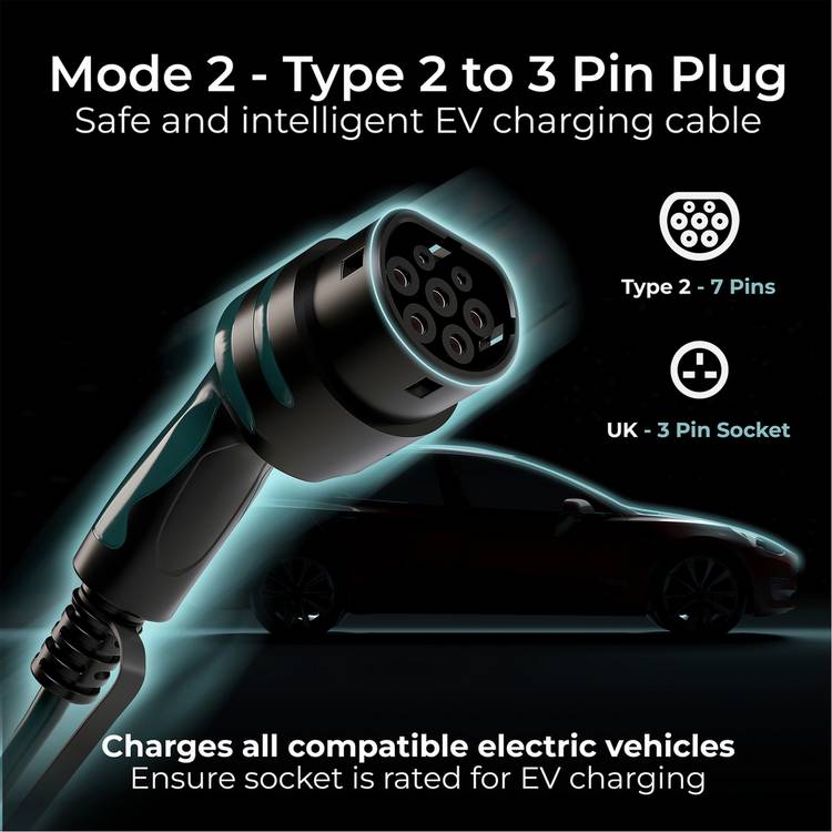 Masterplug EV charging cable Mode 2 10m (British brand)
