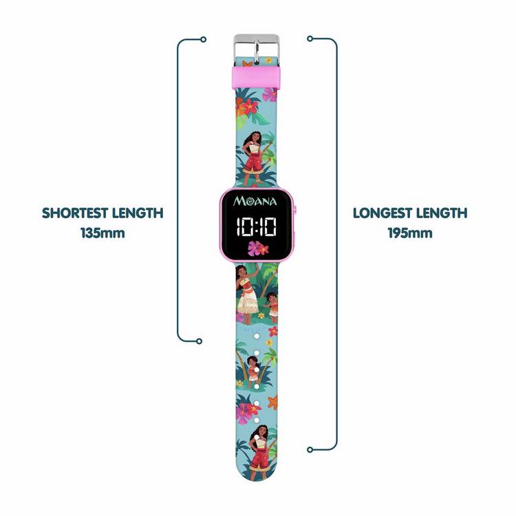 Disney Moana printed silicone strap digital watch - British brand