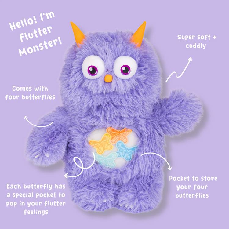 Soft toy Flutter Monster 40cm emotional learning, UK version