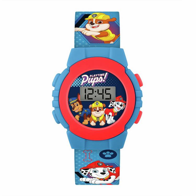 Paw Patrol kids digital watch blue silicone strap 32mm, UK version