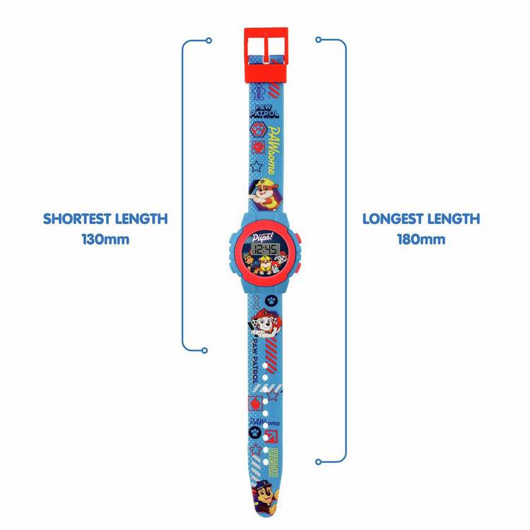Paw Patrol kids digital watch blue silicone strap 32mm, UK version