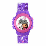 Gabby's Dollhouse kids digital watch with purple silicone strap, imported from the UK