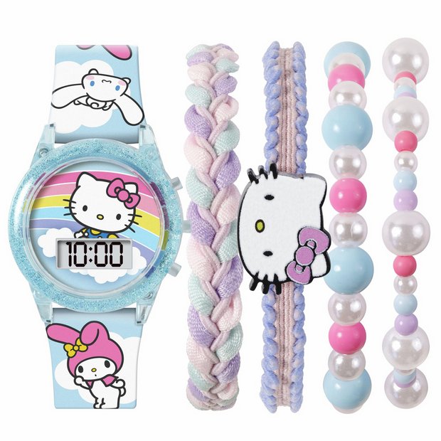 Hello Kitty kids digital watch and bracelet set, imported from the UK