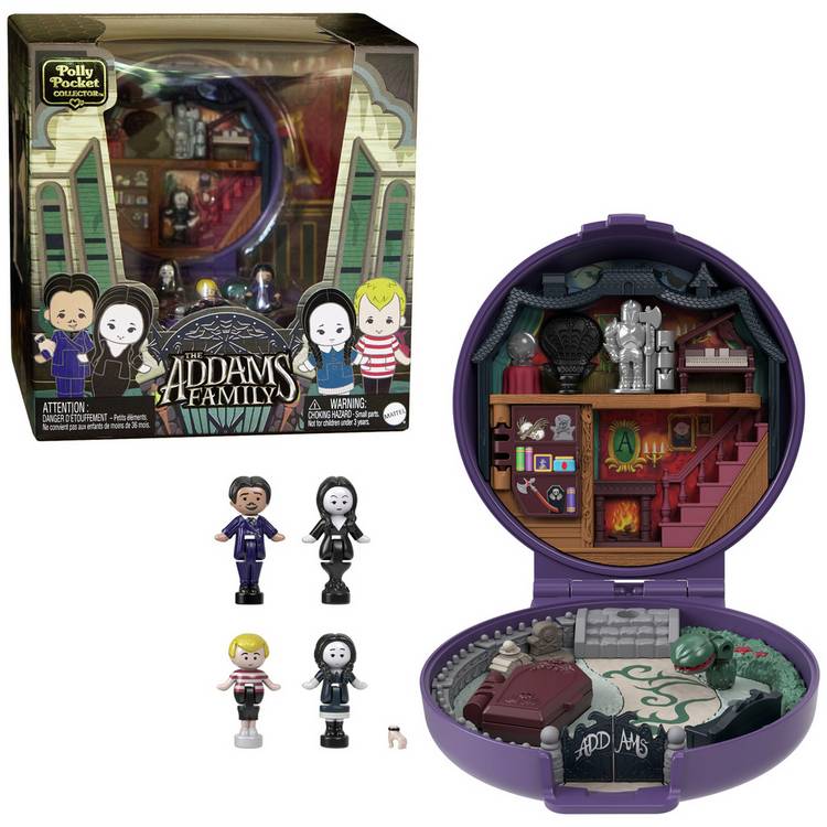 Polly Pocket Addams Family compact collector dolls playset (British brand)