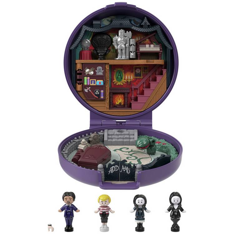 Polly Pocket Addams Family compact collector dolls playset (British brand)