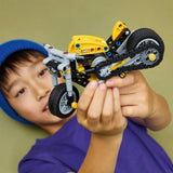 LEGO Technic Yellow Motorbike model kit 42225, imported from the UK