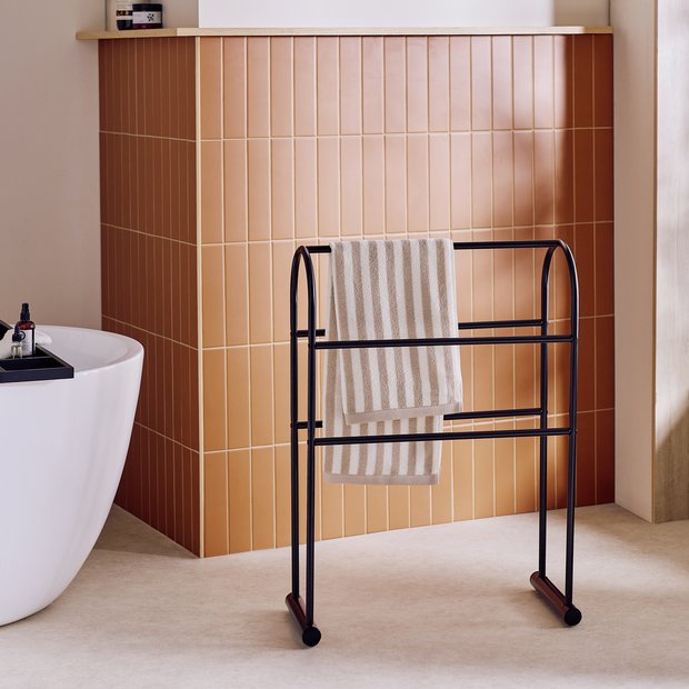 Argos Home freestanding black curved towel rail - British product
