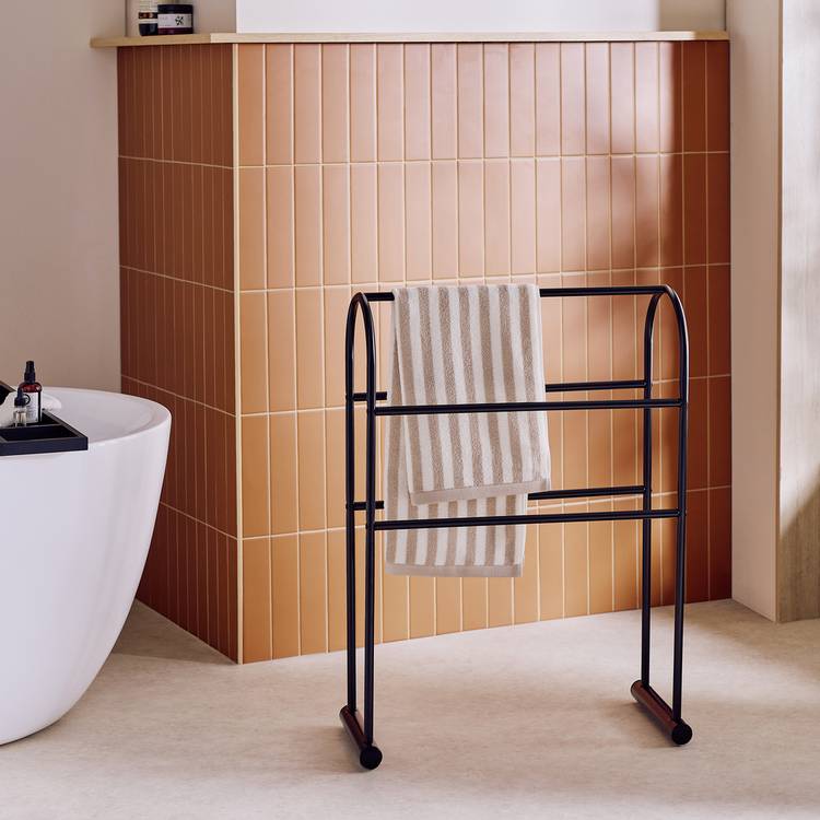 Argos Home freestanding black curved towel rail - British product