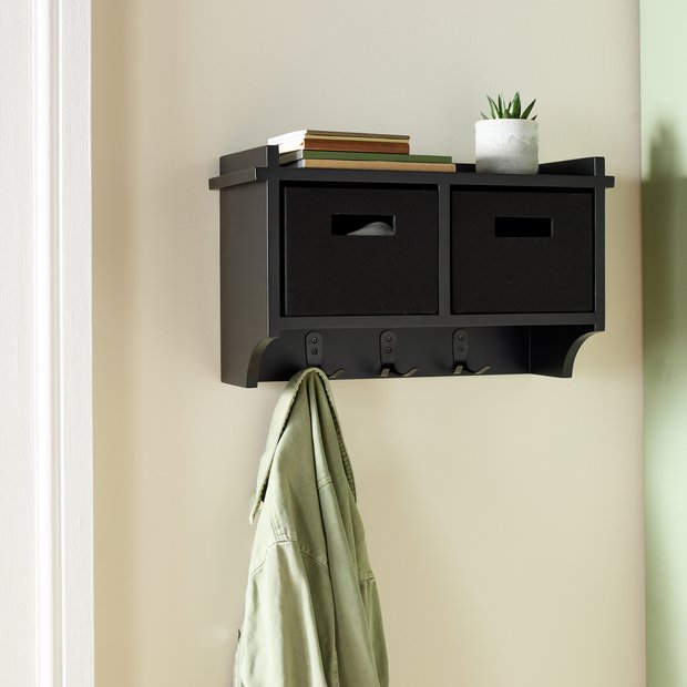 Argos Home coat rack with 2 fabric storage boxes 50cm wide, imported from the UK