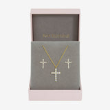 Jon Richard gold plated cubic zirconia cross necklace and earrings - British product