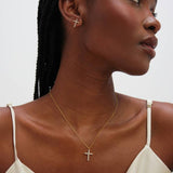 Jon Richard gold plated cubic zirconia cross necklace and earrings - British product