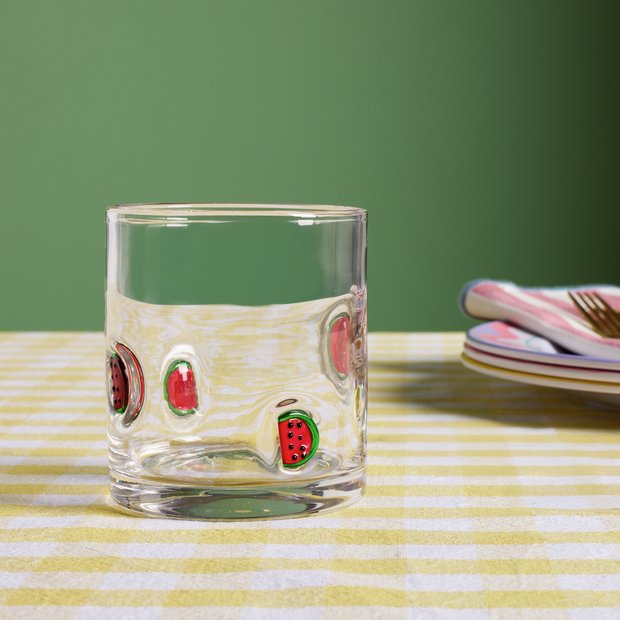 Argos Home watermelon glass tumbler 10cm - British product