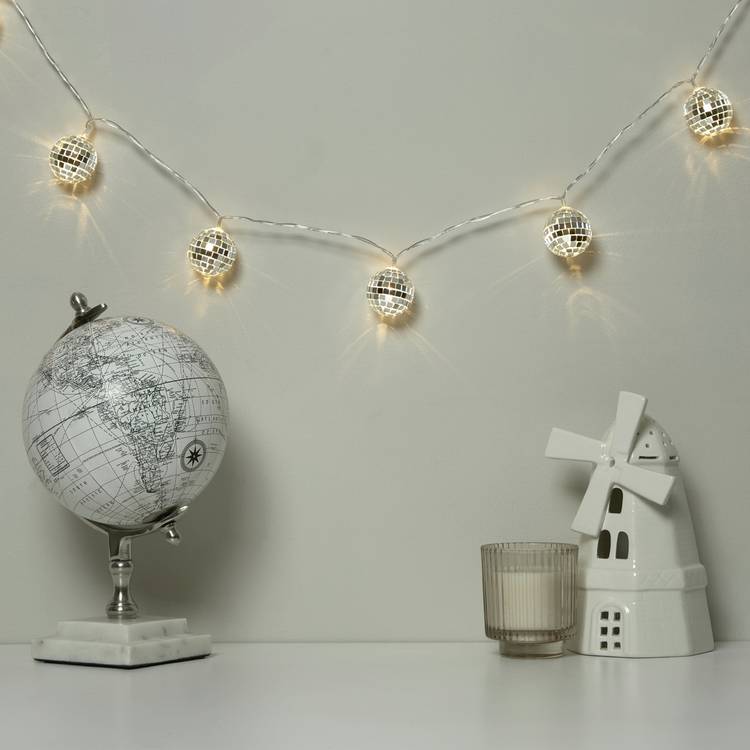 Searchlight 10 disco ball LED string light, imported from the UK