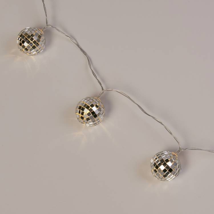 Searchlight 10 disco ball LED string light, imported from the UK
