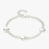 Revere sterling silver triple puffed hearts bracelet - British product