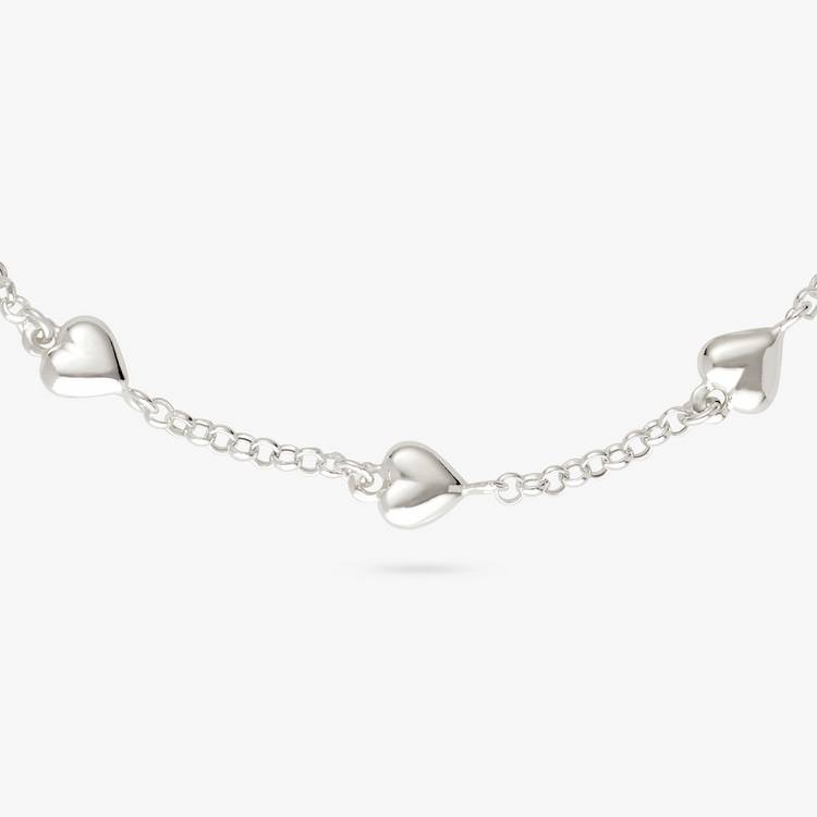 Revere sterling silver triple puffed hearts bracelet - British product