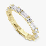 Argos Revere Gold Plated Silver Baguette Eternity Ring Medium- Buy online at McGrocer