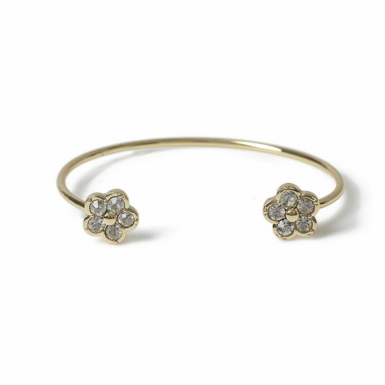 Liars & Lovers gold-plated bangle with crystal flowers (British brand)