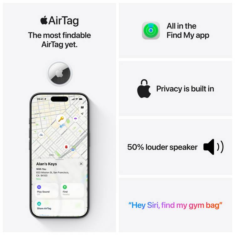 Apple AirTag 2nd generation 1 pack - British product