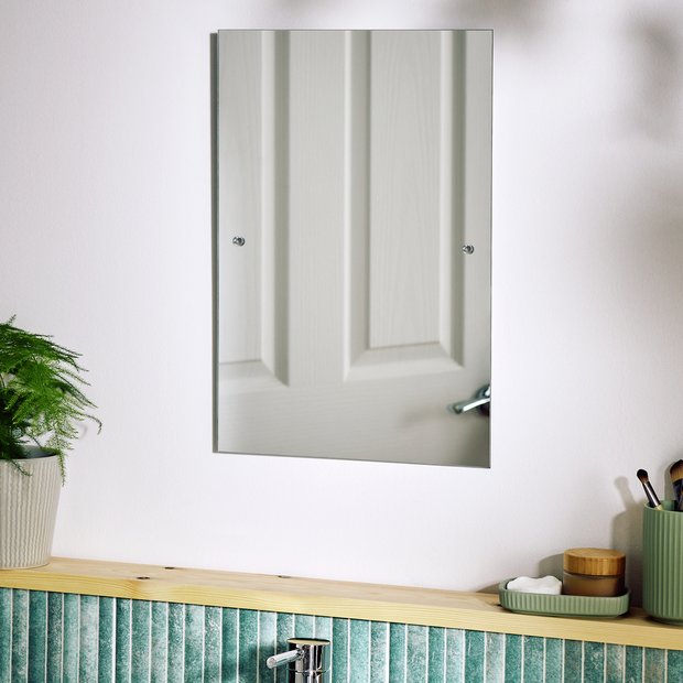 Argos Home white drilled bathroom wall mirror 45x30cm, UK version