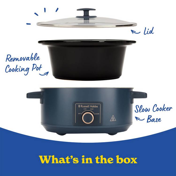 Russell Hobbs slow cooker soft navy 7L - British product