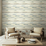 Hoopla Walls Leafy Patchwork Plum and Olive wallpaper (British brand)