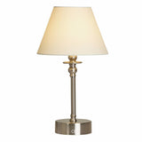 Searchlight rechargeable table lamp brass and white, imported from the UK