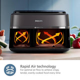 Philips dual basket air fryer 9L - British product
