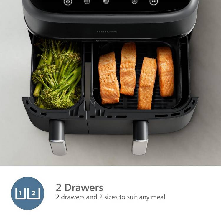 Philips dual basket air fryer 9L - British product