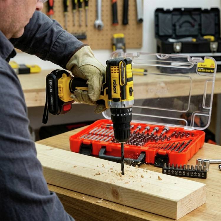 Rolson 120 piece drill and bit driver set, UK version