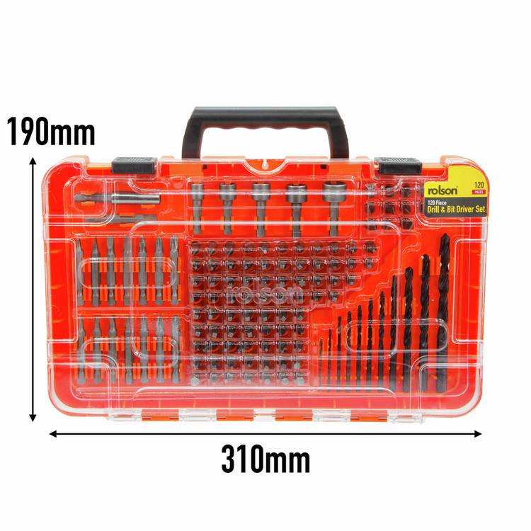 Rolson 120 piece drill and bit driver set, UK version
