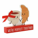 Widdop Love Is Sweet coffee croissant plaque, 13x15cm (British brand)