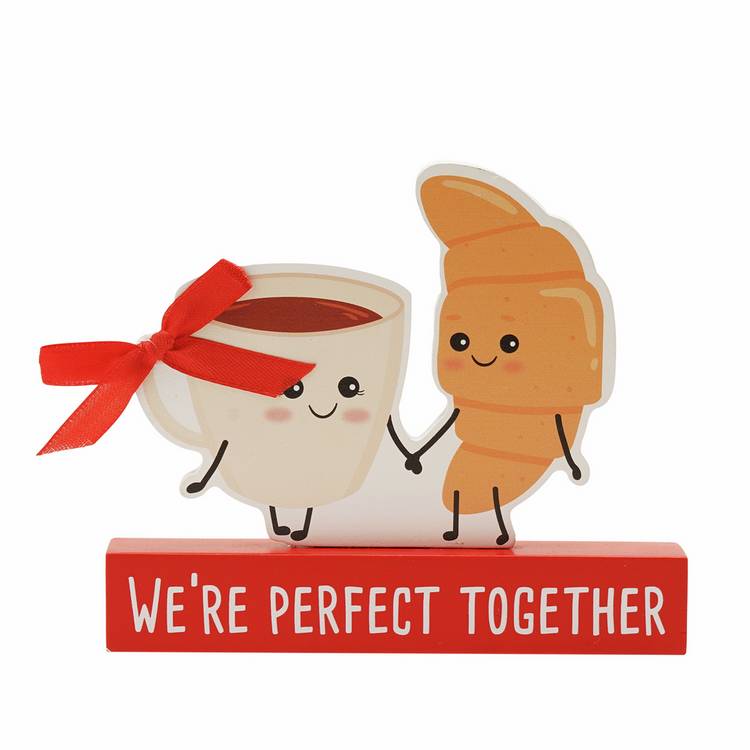 Widdop Love Is Sweet coffee croissant plaque, 13x15cm (British brand)