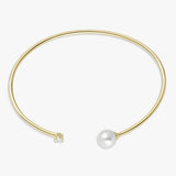 Revere gold plated torque bangle with pearl 7.25in - British product