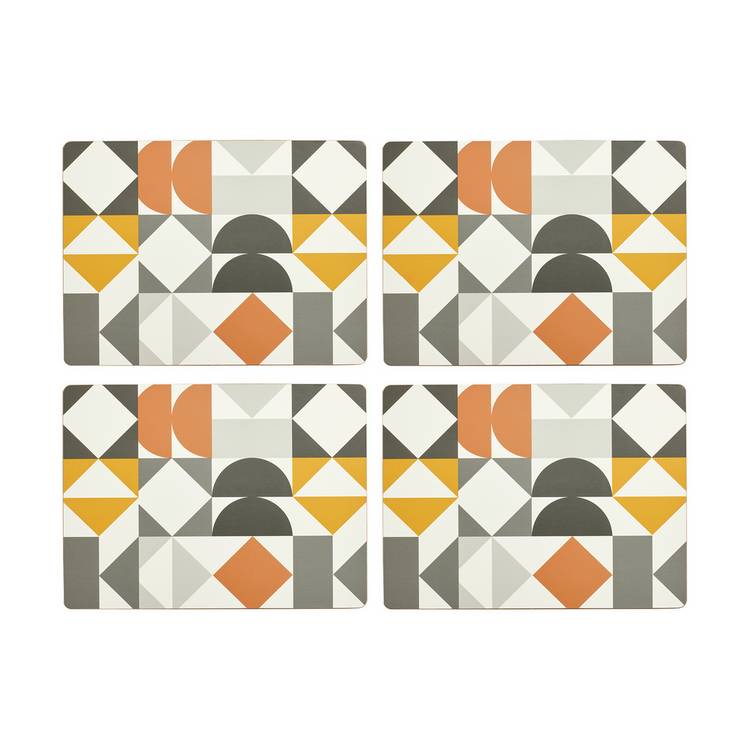 Argos Home Geo Corkback placemat coaster set, UK version