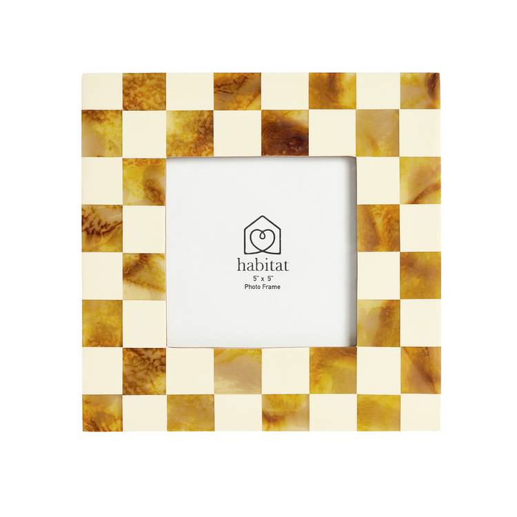 Habitat checkered resin picture frame 5x5 inches, imported from the UK