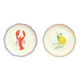Argos Home stoneware Lemon & Lobster side plates, UK version