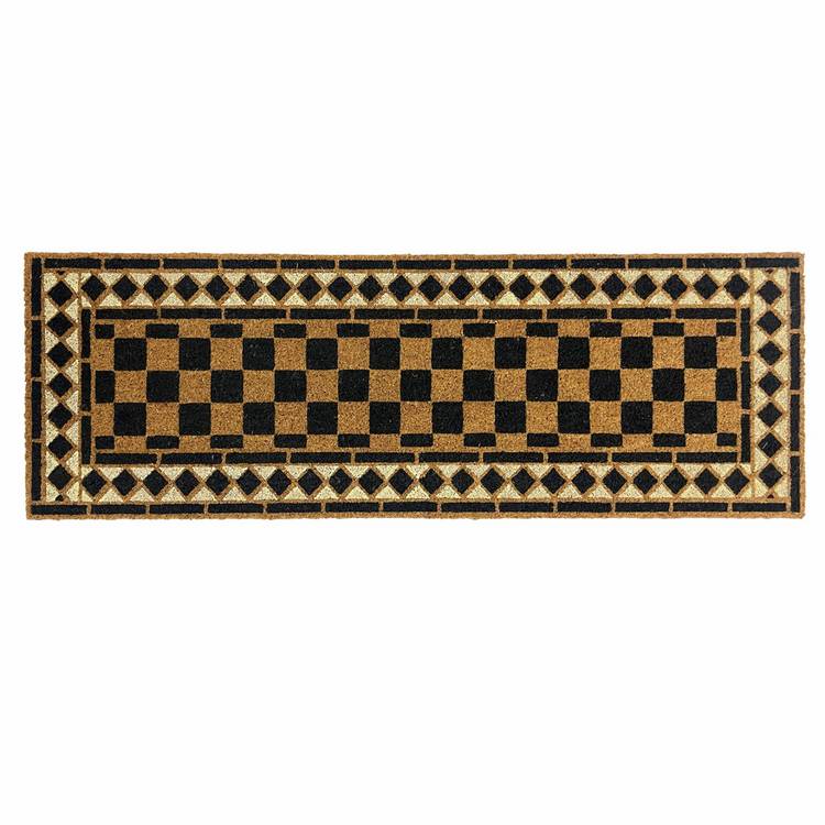 Mighty Mats black chequerboard doormat 40x120cm, UK version