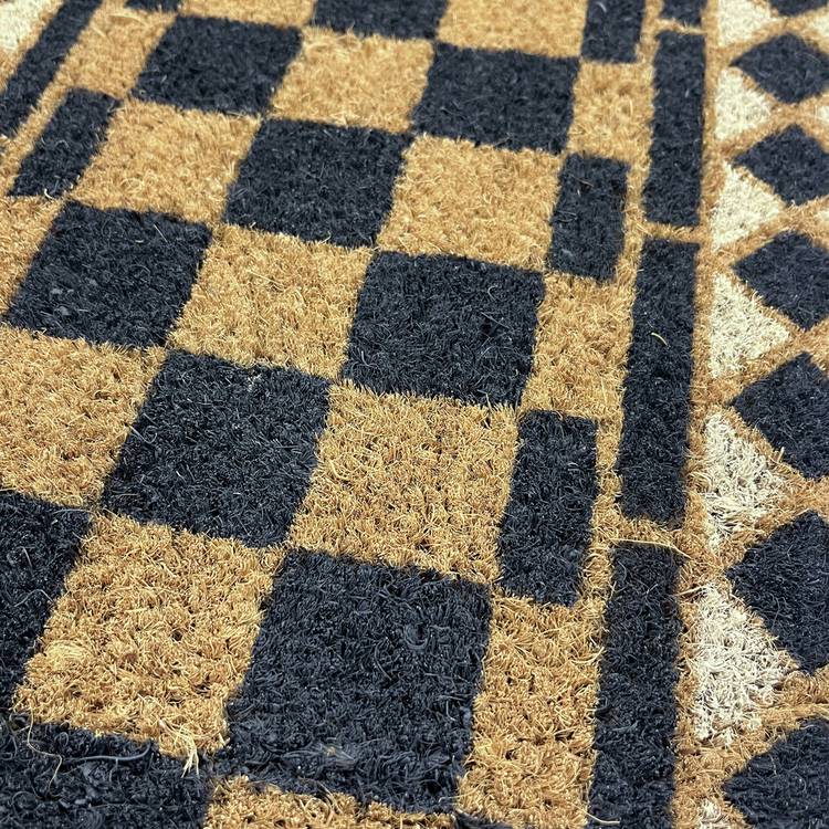 Mighty Mats black chequerboard doormat 40x120cm, UK version