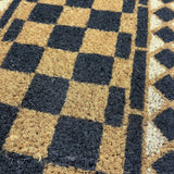 Mighty Mats black chequerboard doormat 40x120cm, UK version