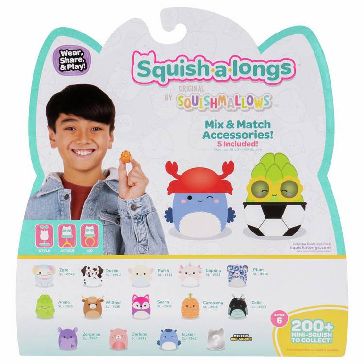 Squishmallows Squish-a-longs Series 6 14-pack mini figures (British brand)