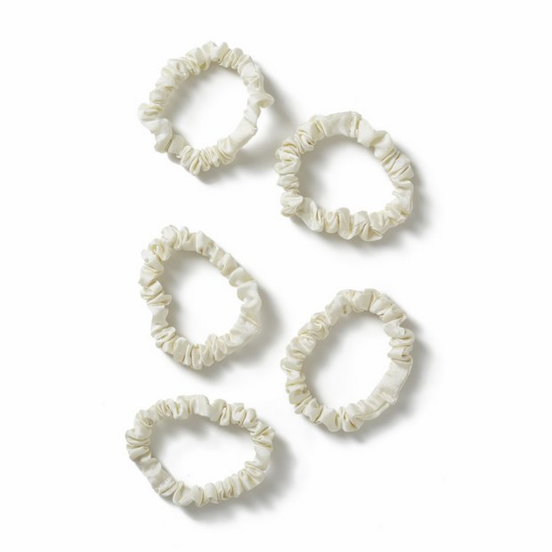 Freedom cream ruched thin scrunchies pack of 5 - British product