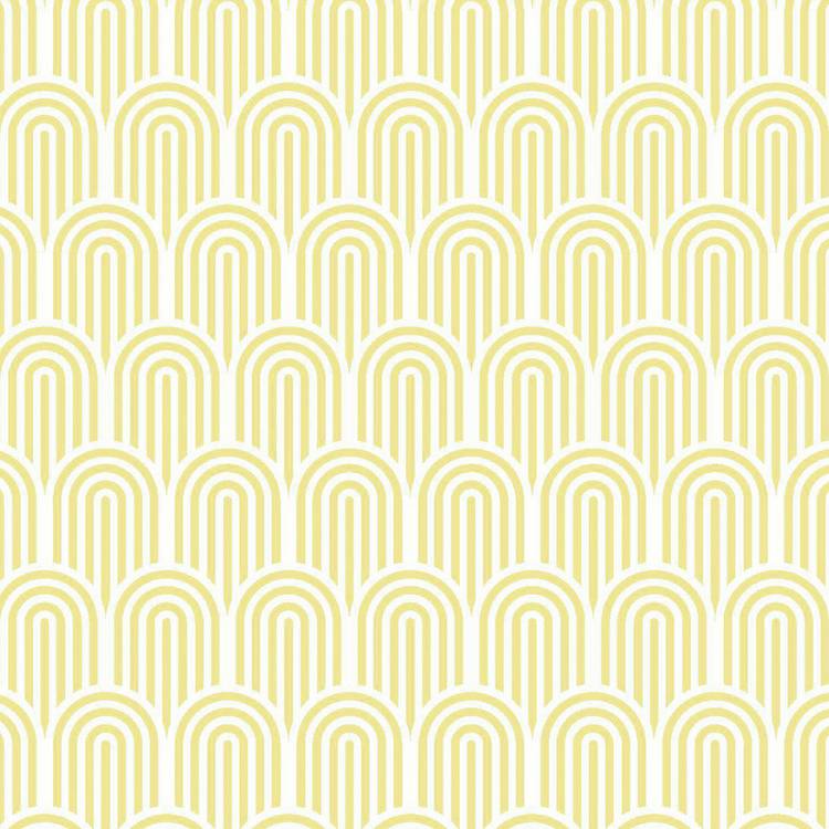 Hoopla Walls retro arch yellow wallpaper roll - British product