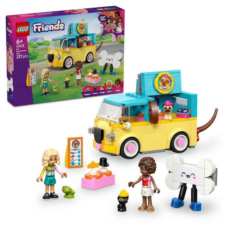 LEGO Friends Pet Accessories Van toy 42678 with mini dolls (British brand)
