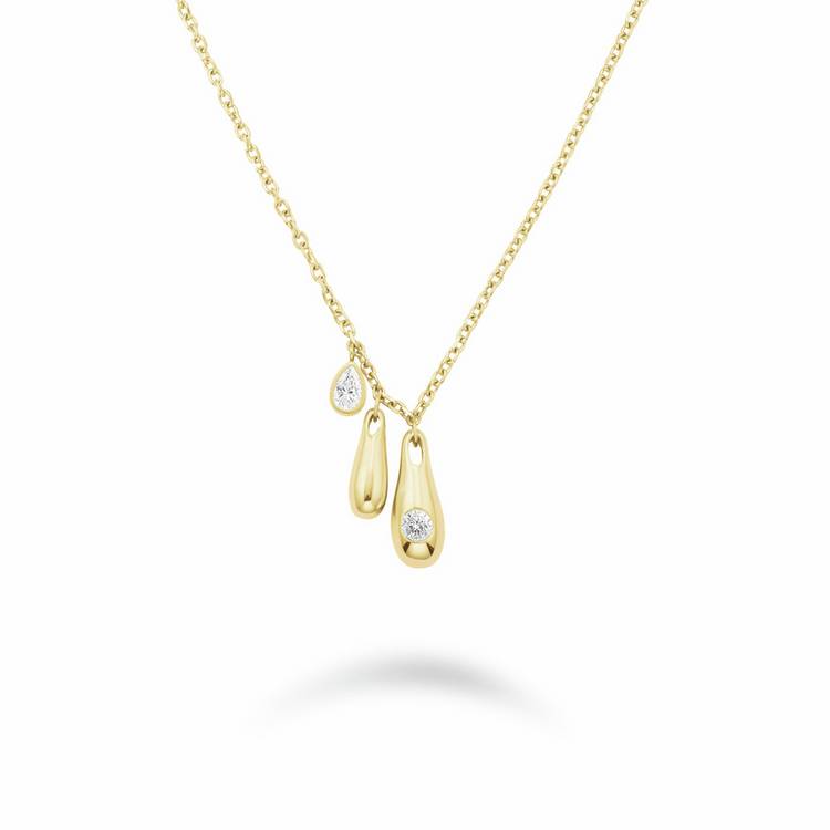 Rosefield crystal charm necklace gold plated 48cm (British brand)