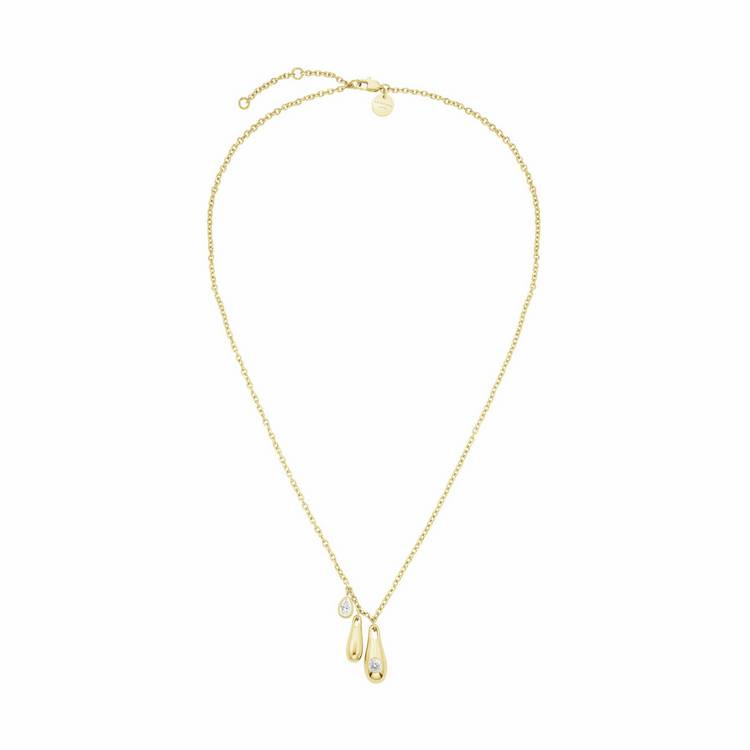 Rosefield crystal charm necklace gold plated 48cm (British brand)